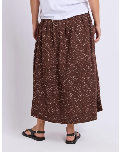 FOXWOOD WREN SPOT SKIRT - CHOCOLATE