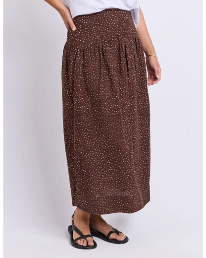 FOXWOOD WREN SPOT SKIRT - CHOCOLATE