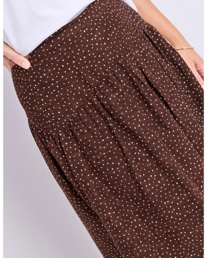 FOXWOOD WREN SPOT SKIRT - CHOCOLATE