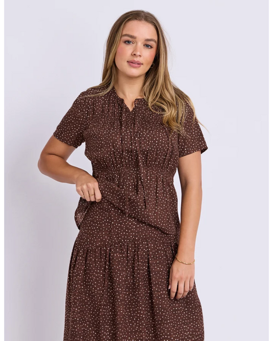 FOXWOOD WREN SPOT TOP - CHOCOLATE