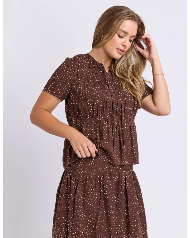 FOXWOOD WREN SPOT TOP - CHOCOLATE