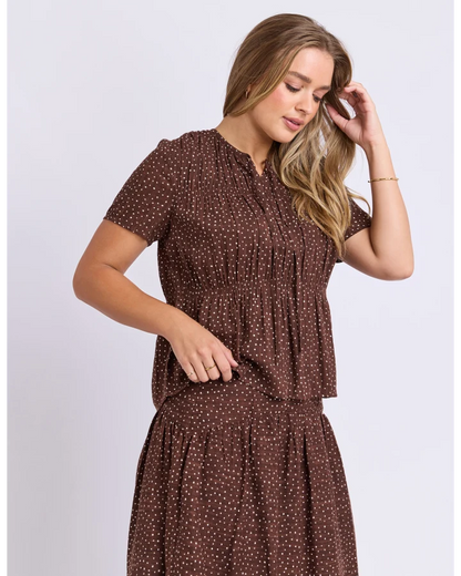 FOXWOOD WREN SPOT TOP - CHOCOLATE