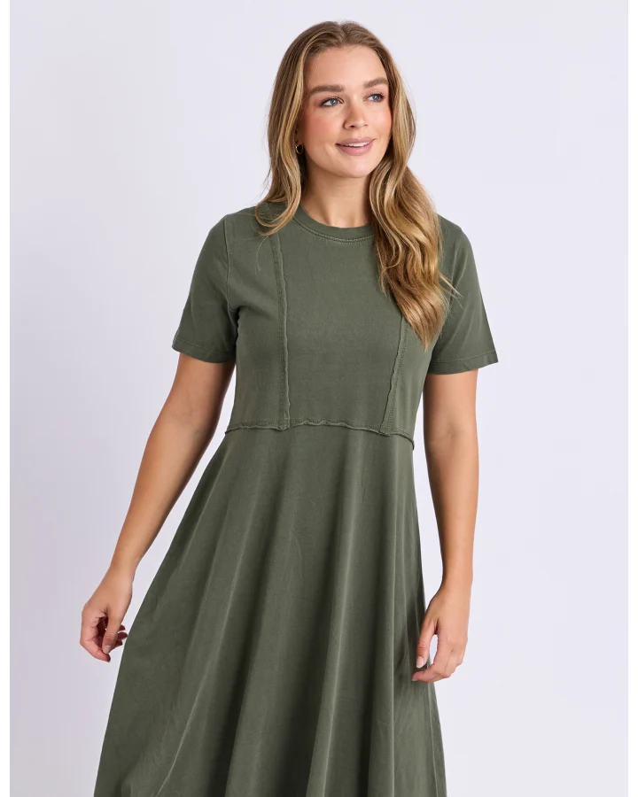 FOXWOOD EVA MIDI DRESS - KHAKI