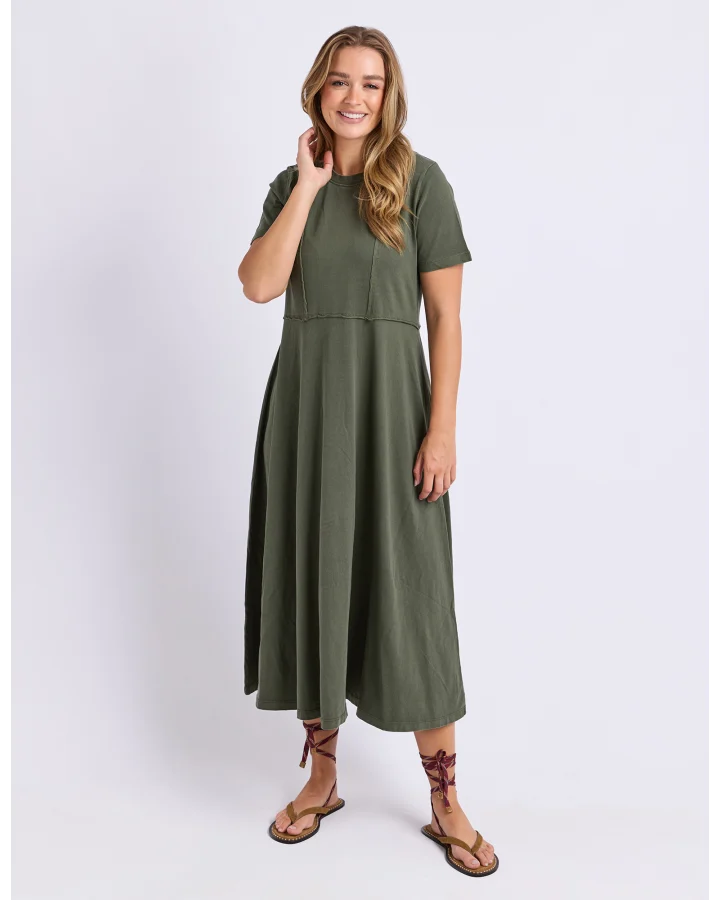 FOXWOOD EVA MIDI DRESS - KHAKI