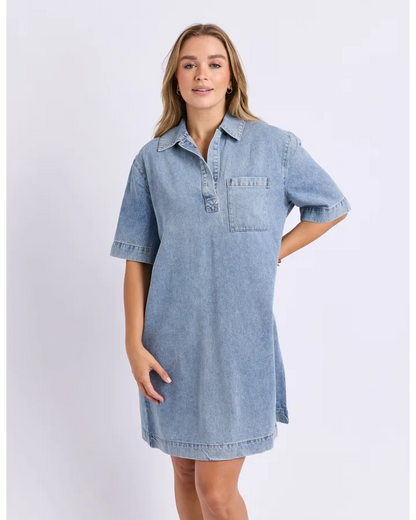 FOXWOOD MONTE SHIRT DRESS - PALE BLUE WASH