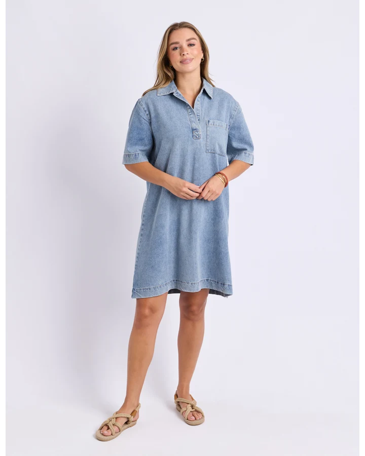 FOXWOOD MONTE SHIRT DRESS - PALE BLUE WASH