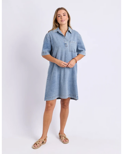 FOXWOOD MONTE SHIRT DRESS - PALE BLUE WASH