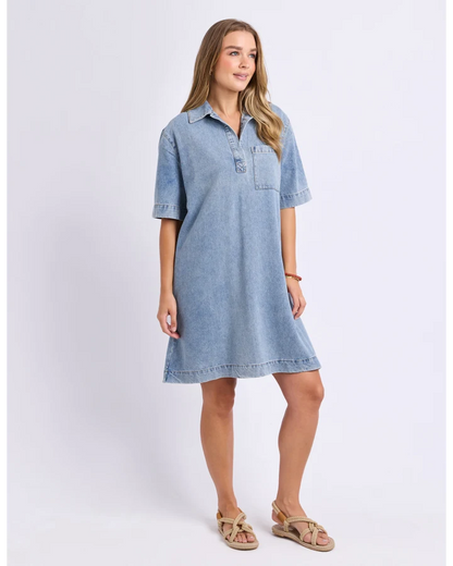 FOXWOOD MONTE SHIRT DRESS - PALE BLUE WASH