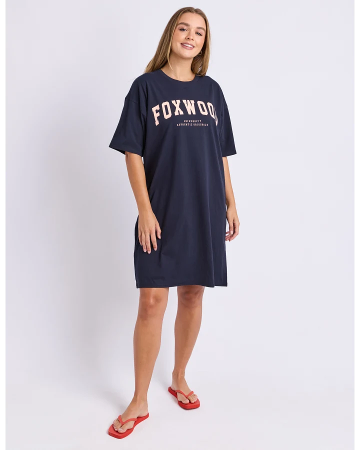 FOXWOOD INTERVAL TEE DRESS - NAVY / PEACH