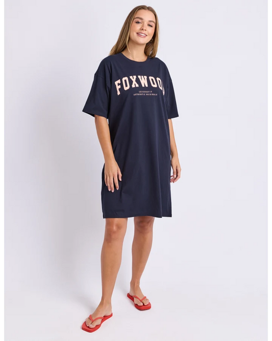 FOXWOOD INTERVAL TEE DRESS - NAVY / PEACH