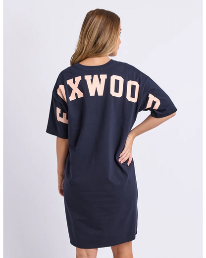 FOXWOOD INTERVAL TEE DRESS - NAVY / PEACH