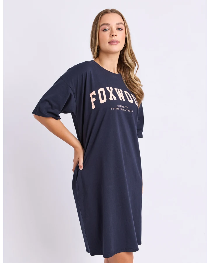 FOXWOOD INTERVAL TEE DRESS - NAVY / PEACH