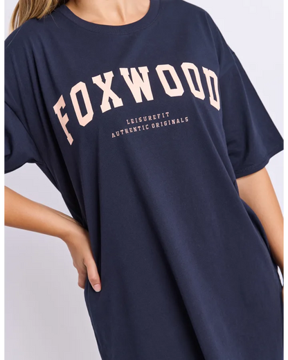 FOXWOOD INTERVAL TEE DRESS - NAVY / PEACH