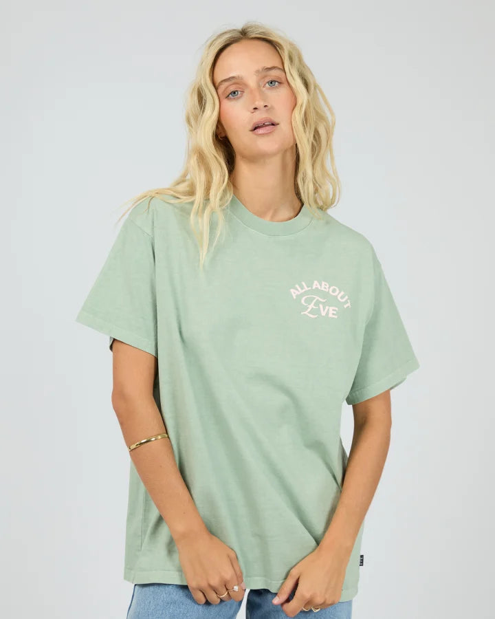 ALL ABOUT EVE MATCHA CLUB RELAXED TEE - SAGE