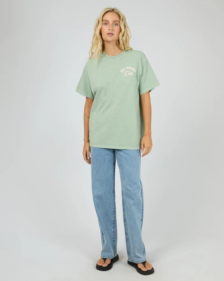 ALL ABOUT EVE MATCHA CLUB RELAXED TEE - SAGE