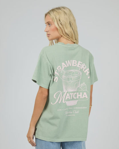 ALL ABOUT EVE MATCHA CLUB RELAXED TEE - SAGE