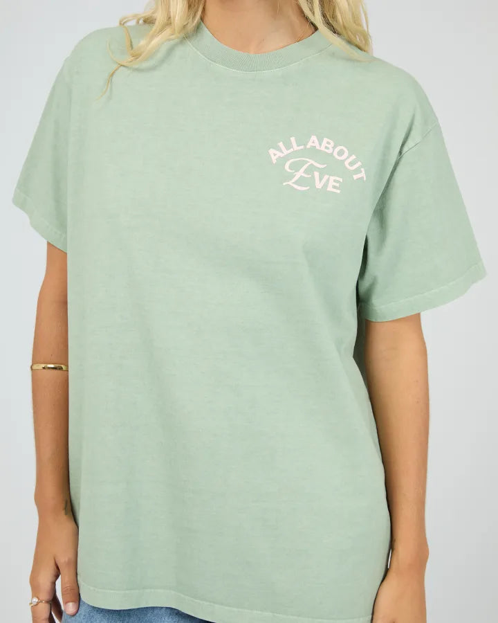 ALL ABOUT EVE MATCHA CLUB RELAXED TEE - SAGE