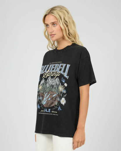 ALL ABOUT EVE BLUEBELL SPRINGS RELAXED TEE - WASHED BLACK