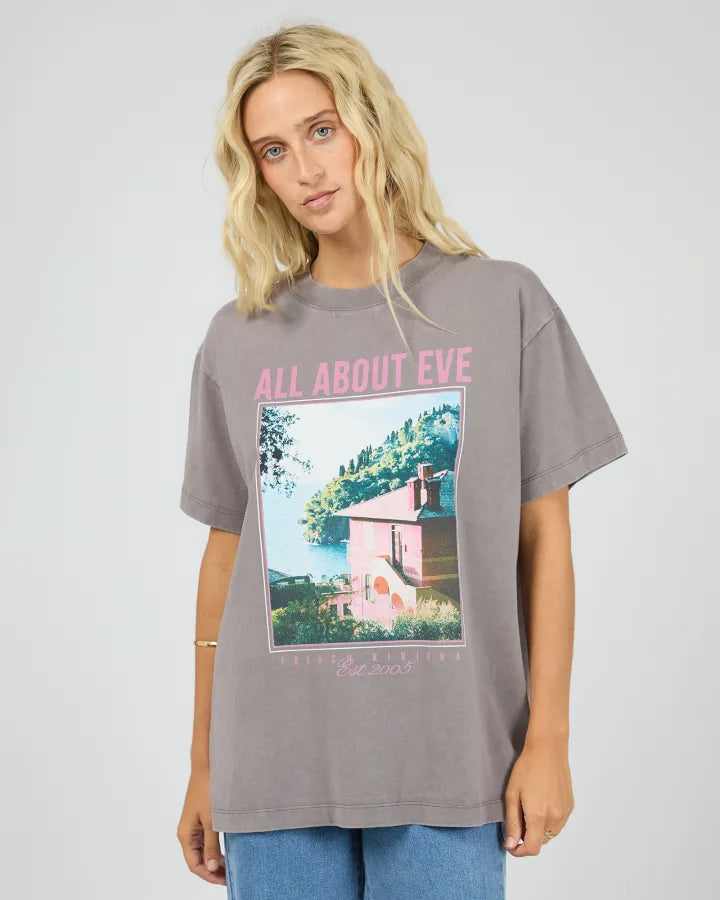 ALL ABOUT EVE PROVENCE RELAXED TEE - CHARCOAL