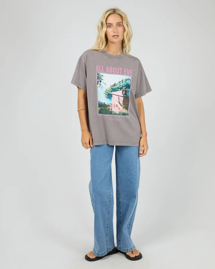 ALL ABOUT EVE PROVENCE RELAXED TEE - CHARCOAL