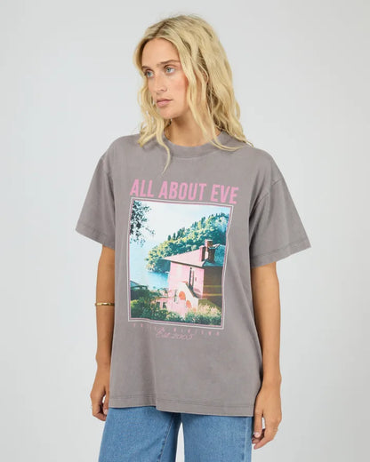 ALL ABOUT EVE PROVENCE RELAXED TEE - CHARCOAL