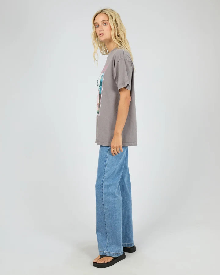 ALL ABOUT EVE PROVENCE RELAXED TEE - CHARCOAL