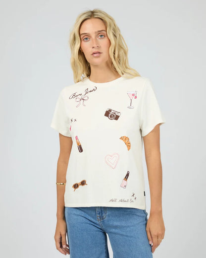 ALL ABOUT EVE JOLIE REGULAR TEE - VINTAGE WHITE