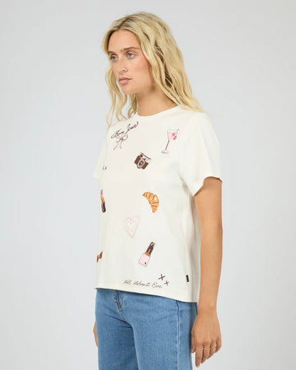 ALL ABOUT EVE JOLIE REGULAR TEE - VINTAGE WHITE