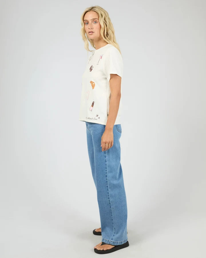 ALL ABOUT EVE JOLIE REGULAR TEE - VINTAGE WHITE