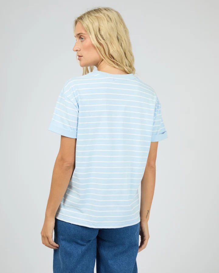 ALL ABOUT EVE AAE WASHED STRIPE TEE - OCEAN BLUE