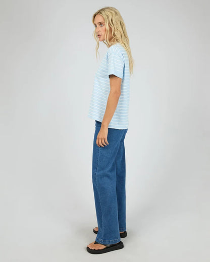 ALL ABOUT EVE AAE WASHED STRIPE TEE - OCEAN BLUE