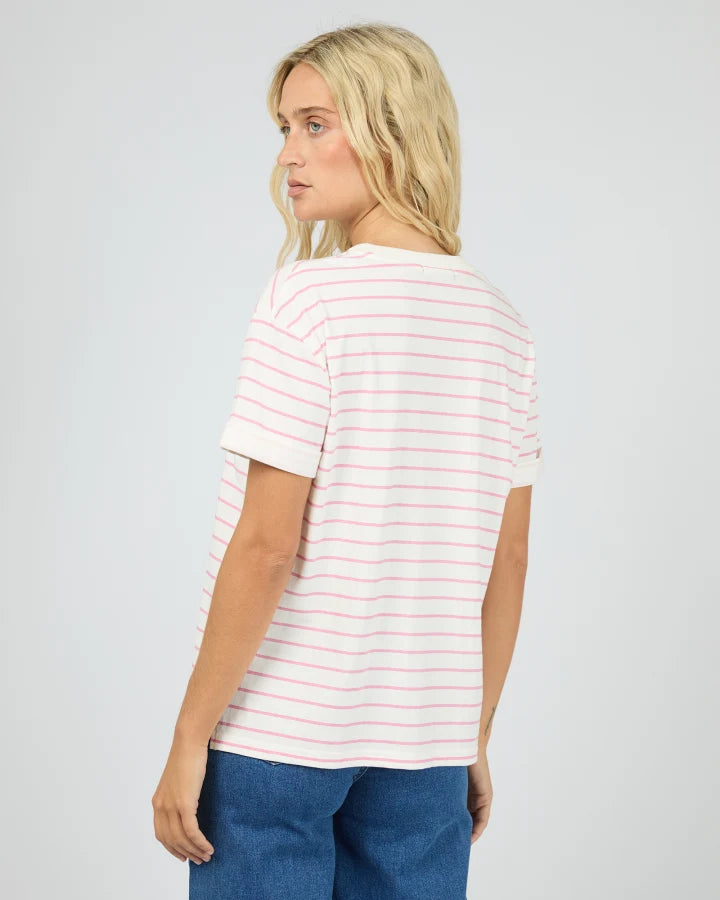ALL ABOUT EVE AAE WASHED STRIPE TEE - ORCHID
