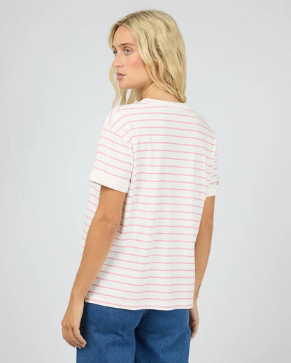 ALL ABOUT EVE AAE WASHED STRIPE TEE - ORCHID