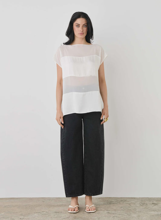 ESMAEE PANEL BLOUSE - WHITE
