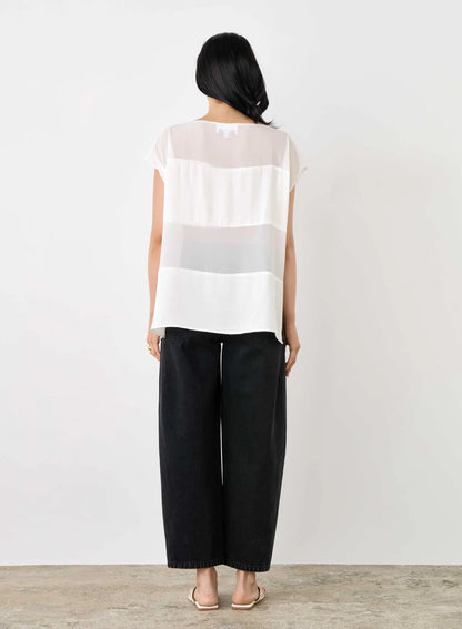 ESMAEE PANEL BLOUSE - WHITE