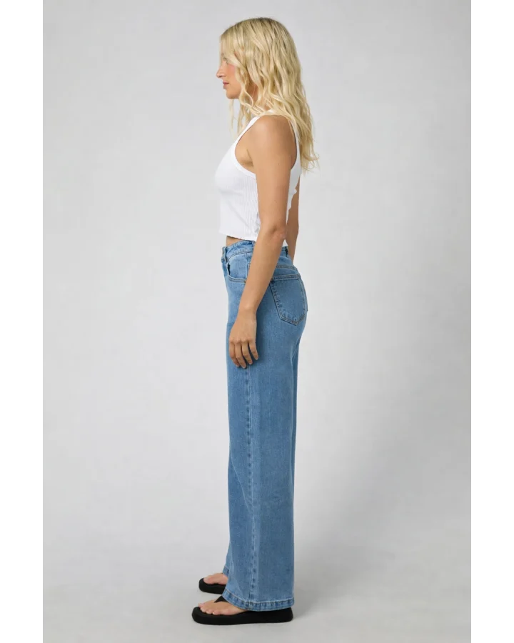ALL ABOUT EVE JACQUI WIDE LEG PETITE JEANS -  LIGHT BLUE