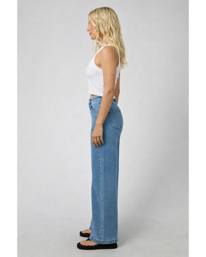 ALL ABOUT EVE JACQUI WIDE LEG PETITE JEANS -  LIGHT BLUE