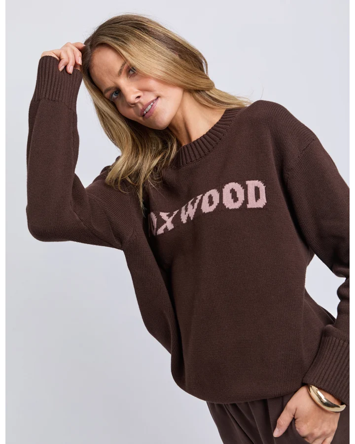 FOXWOOD TAYLOR KNIT CREW - COFFEE BEAN