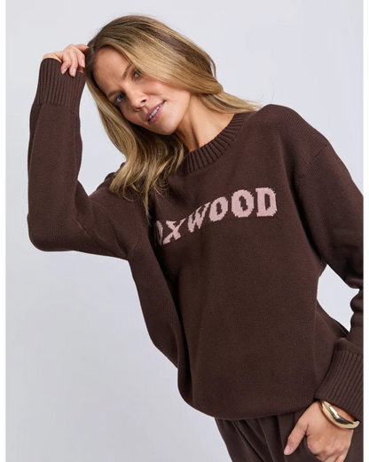 FOXWOOD TAYLOR KNIT CREW - COFFEE BEAN