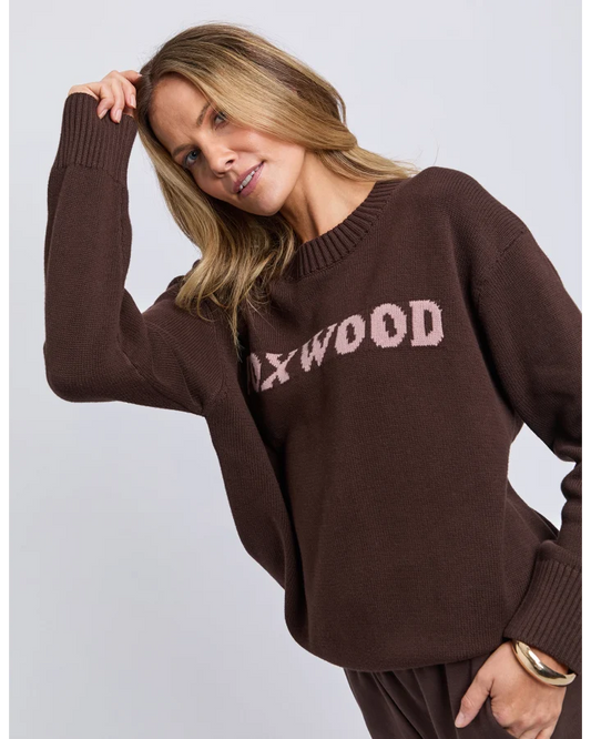 FOXWOOD TAYLOR KNIT CREW - COFFEE BEAN
