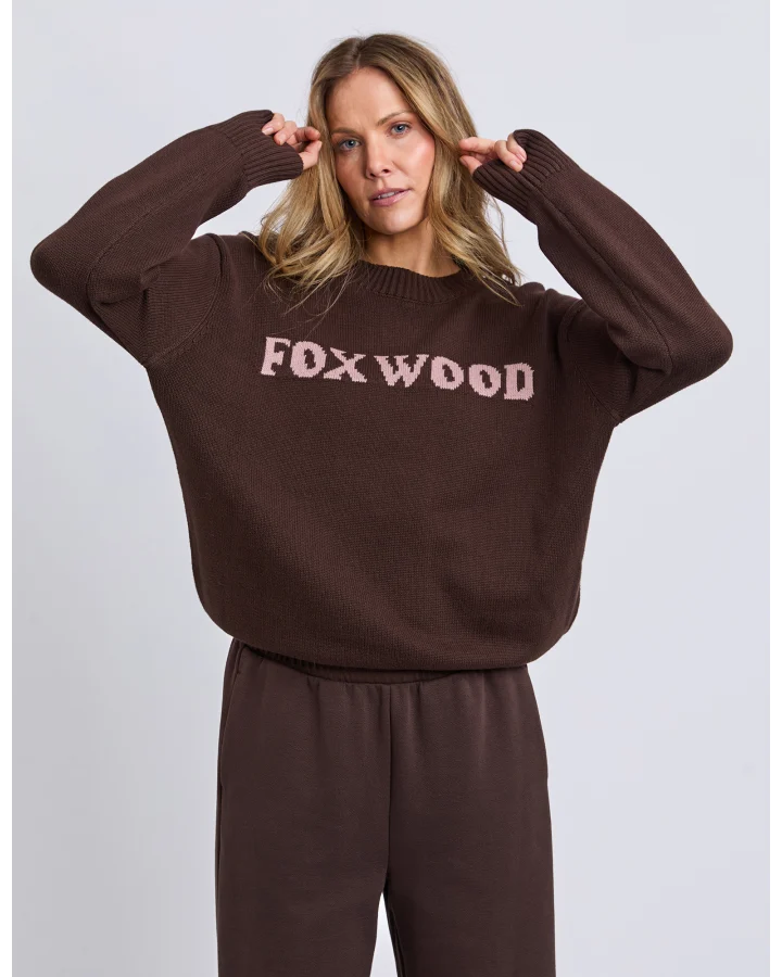 FOXWOOD TAYLOR KNIT CREW - COFFEE BEAN