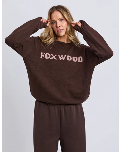 FOXWOOD TAYLOR KNIT CREW - COFFEE BEAN