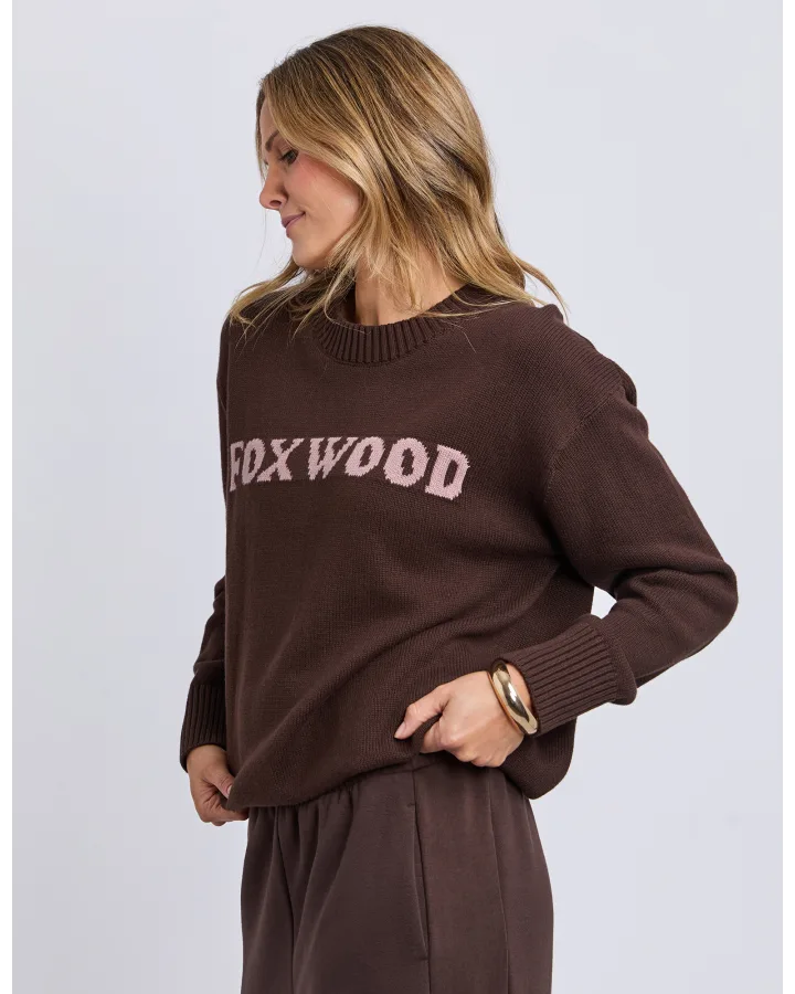 FOXWOOD TAYLOR KNIT CREW - COFFEE BEAN