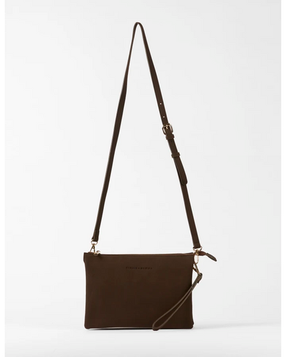 STELLA & GEMMA FRANKIE MULTI POUCH BAG - CHOCOLATE SUEDE
