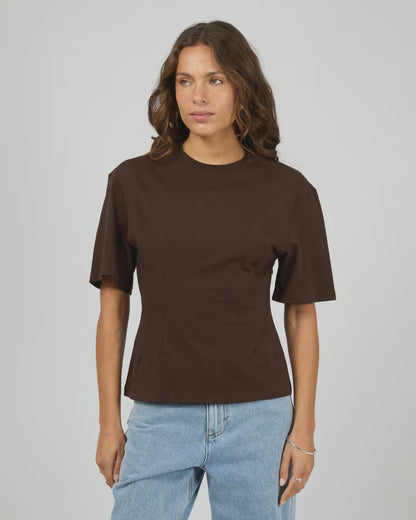 SILENT THEORY SCULPT TEE - CHOCOLATE