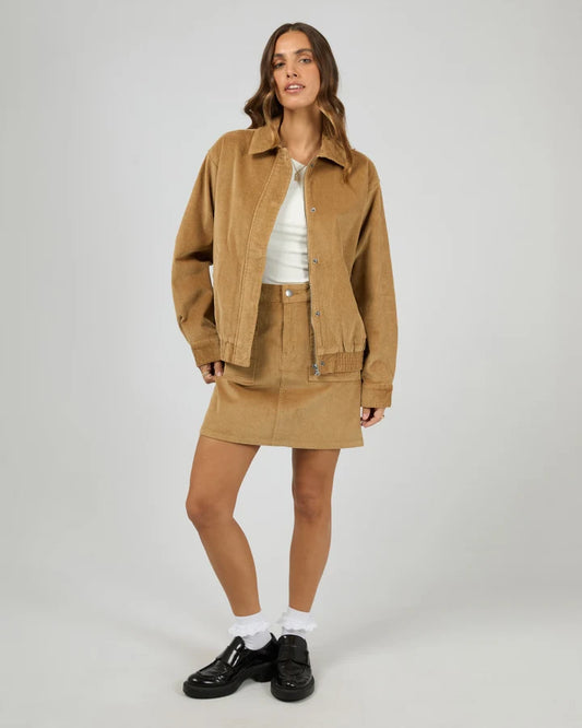 ALL ABOUT EVE BAMBI CORD BOMBER - TAN