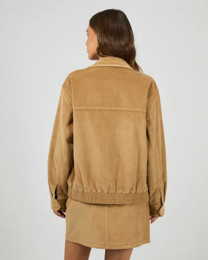 ALL ABOUT EVE BAMBI CORD BOMBER - TAN