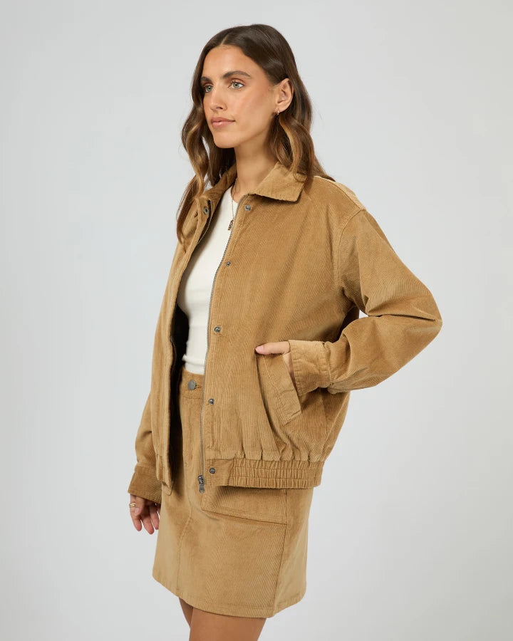ALL ABOUT EVE BAMBI CORD BOMBER - TAN
