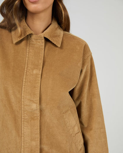 ALL ABOUT EVE BAMBI CORD BOMBER - TAN
