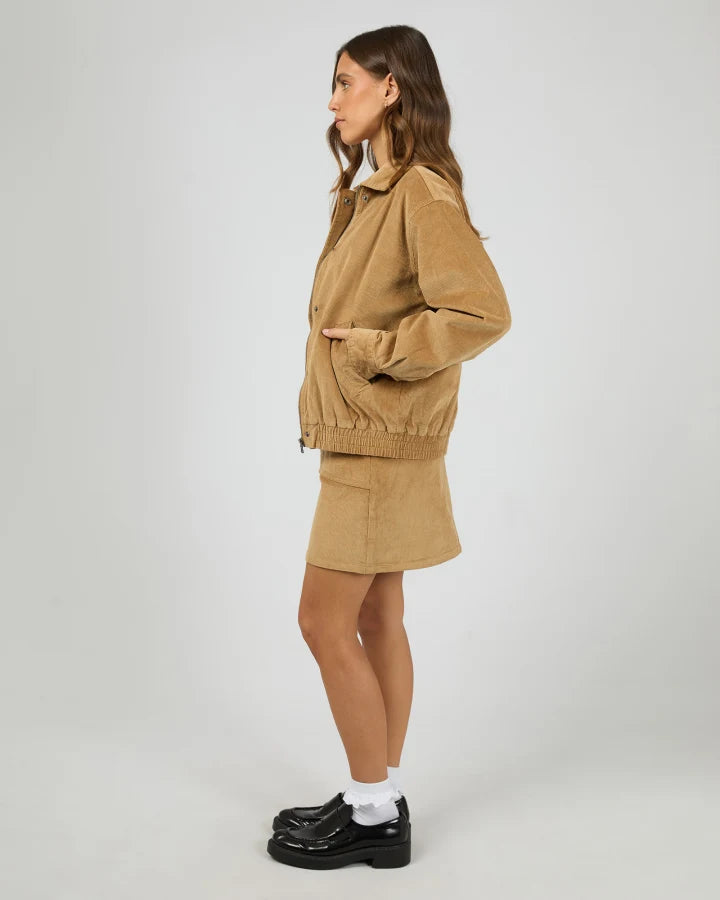 ALL ABOUT EVE BAMBI CORD BOMBER - TAN